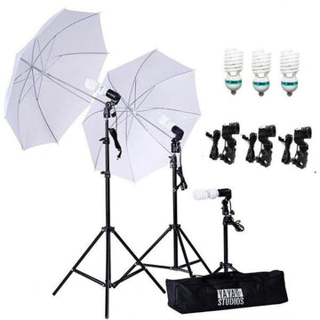 Photo Studio 600W Day Light White Umbrella Continuous Lighting Kit 7ft