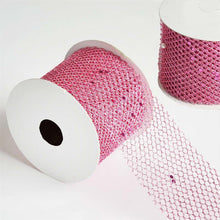 Glittery Hexagonal Pink Deco Mesh Ribbons 10 Yards 2.5 Inch#whtbkgd