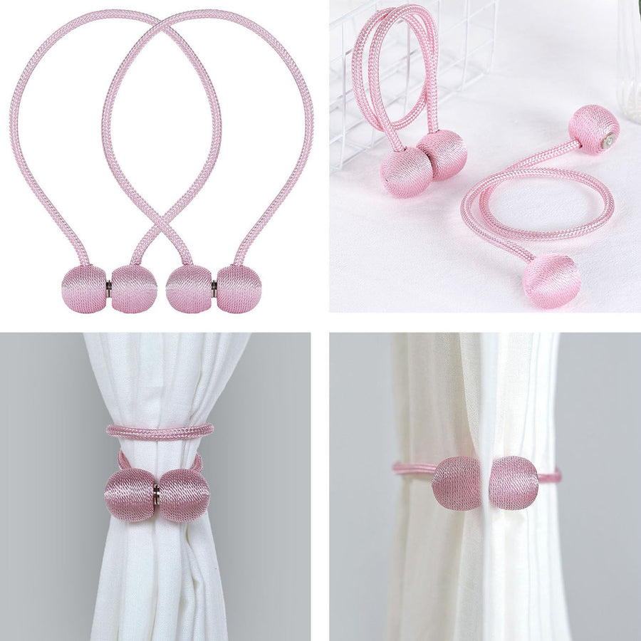 2 Pack Pink Magnetic Curtain Tie Backs 