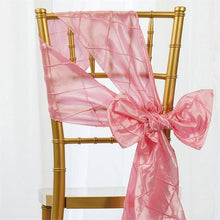 5 PCS | 7 Inch x 106 Inch | Pink Pintuck Chair Sash | eFavorMart#whtbkgd