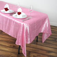 Pink Crinkle Crushed Taffeta Rectangular Tablecloth 60 Inch x 102 Inch