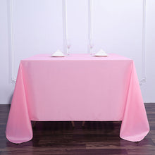 Pink Square Polyester Tablecloth Seamless 90 Inch