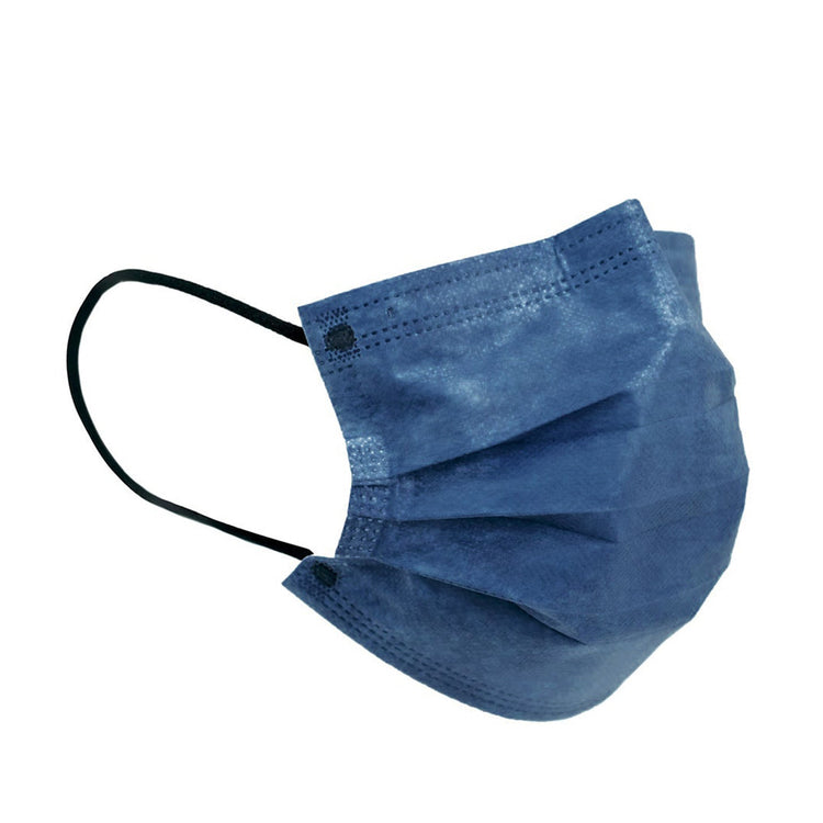 10 Pack Denim Blue Disposable 3 Ply Non Woven Face Mask with Ear Loop
