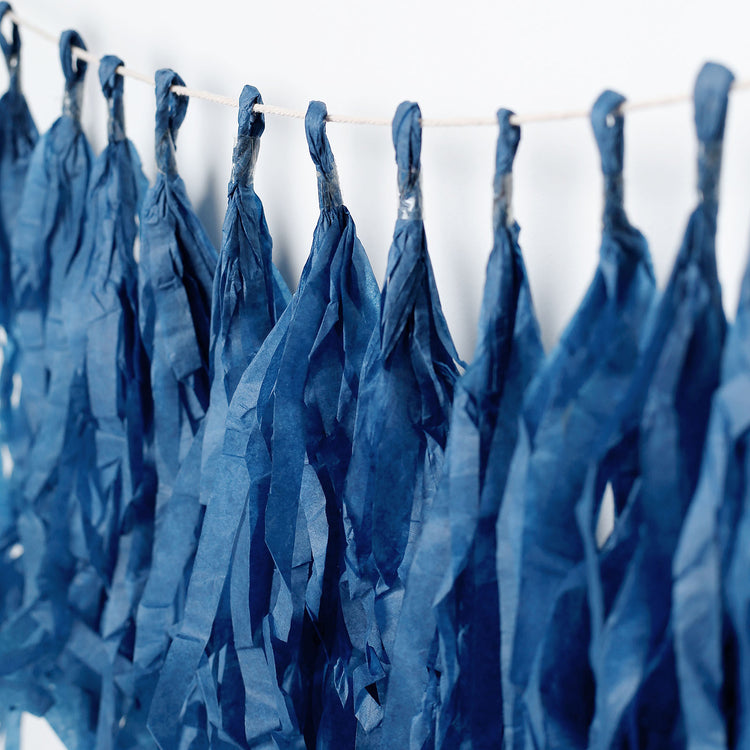12 Pack Navy Blue Tissue Paper Tassel Garlands Pre Tied Hanging Fringe Party Streamer Backdrop Decor#whtbkgd