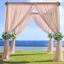 5 Feet x 14 Feet Blush Rose Gold Chiffon Curtain Panel Backdrop Ceiling Drapery With Rod Pocket