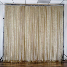 20ftx10ft Premium Champagne Chiffon Sequin Dual Layer Backdrop Curtain, Formal Event Drapery Panel