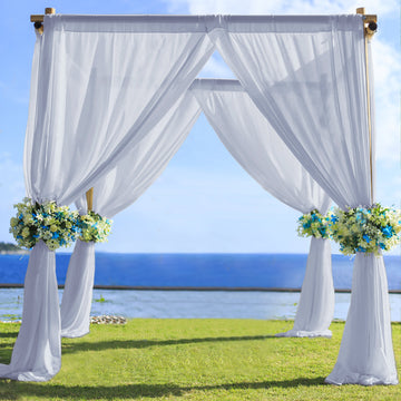 Premium Dusty Blue Chiffon Curtain Panel, Backdrop Ceiling Drapery With Rod Pocket 5ftx14ft