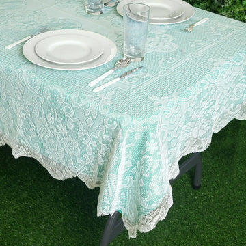 Premium Lace Ivory Seamless Rectangular Oblong Tablecloth 54"x72"