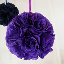 2 Packs Of 7 Inch Purple Artificial Silk Rose Flower Kissing Balls
