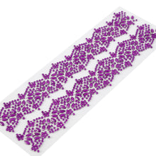 2 Pack | Purple Floral Trim Rhinestone Stickers, Self Adhesive Diamond Craft Gem Stickers