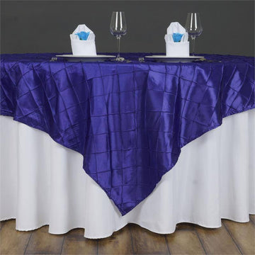 Purple Pintuck Square Table Overlay 60"x60"