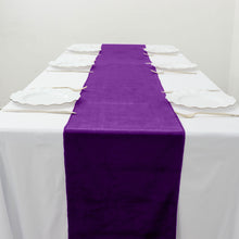 12 Inch x 108 Inch Sheen Finish Reusable Premium Seamless Purple Velvet Table Runner 