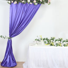 8ftx10ft Purple Satin Curtain Panel Backdrop Drapes, Photo Booth Backdrop With Rod Pocket