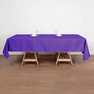 Purple Seamless Polyester Rectangular Tablecloth 60"x102"