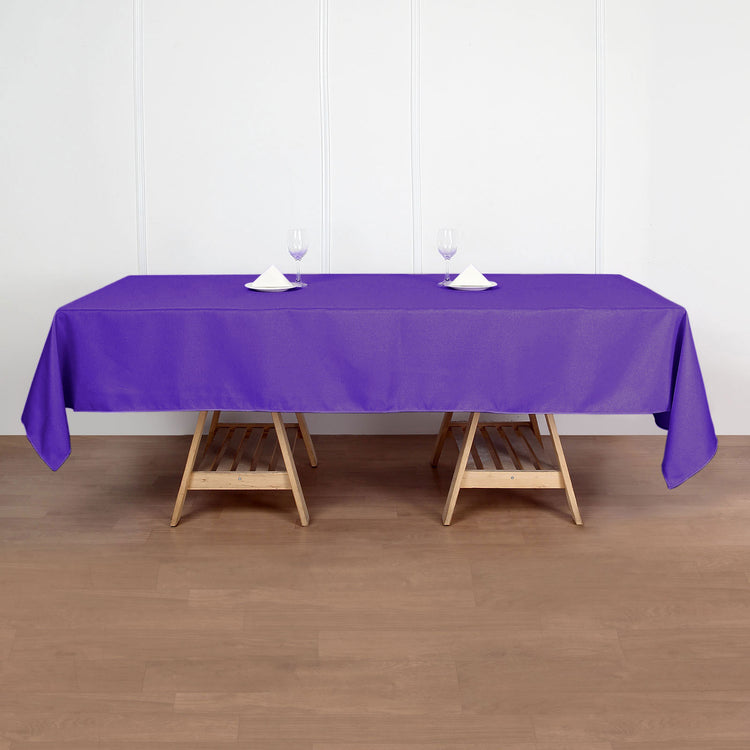 60x102 inches PURPLE Polyester Rectangular Tablecloth