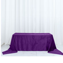 90 Inch x 156 Inch Rectangle Reusable Premium Seamless Purple Velvet Tablecloth 