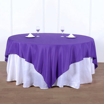 Purple Seamless Square Polyester Table Overlay 90"x90"