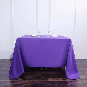 Elevate Your Event with the Purple Seamless Square Polyester Tablecloth 90"x90"
