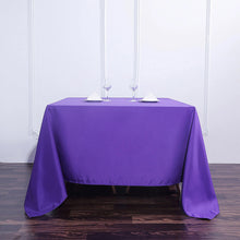 90 Inch Purple Square Polyester Tablecloth with Seamless 