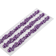 Purple Self Adhesive Pearl Rhinestone Peel & Stick Gem Stickers