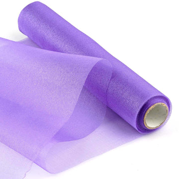 Elegant Purple Sheer Chiffon Fabric Bolt for DIY Event Decor