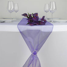 14 Inch x 108 Inch Organza Purple Table Top Runner#whtbkgd