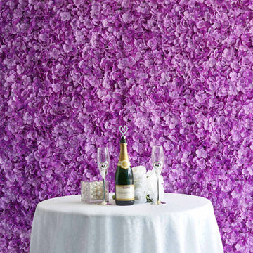 Purple UV Protected Hydrangea Flower Wall Mat Backdrop 4 Artificial Panels 11 Sq ft.