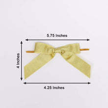 4 Inch Gold Glittered Nylon Bows 50 Pcs With Twist Ties