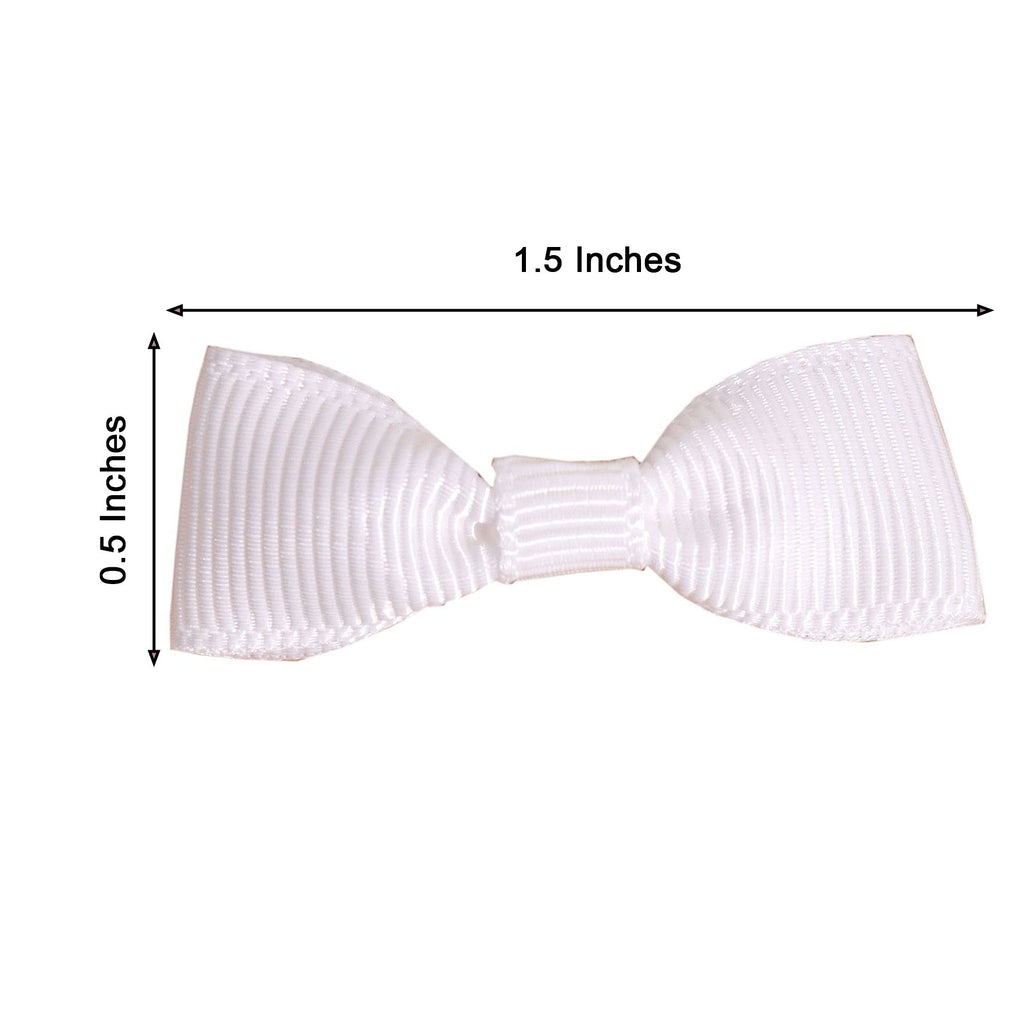White Grosgrain Ribbon Bows for Party Decor - Polyester
