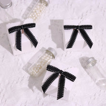 Polyester Black And White 3 Inch Saddle Stitch Ribbon Bows 50 Pack