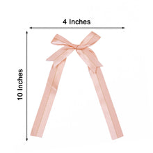 50 Rose Gold Blush 10 Inch Pre Tied Ribbon Bows With Gold Foil Lining 