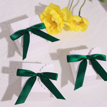 Create a Stunning Emerald Green Theme with Classic Style 3 Satin Ribbon Bows