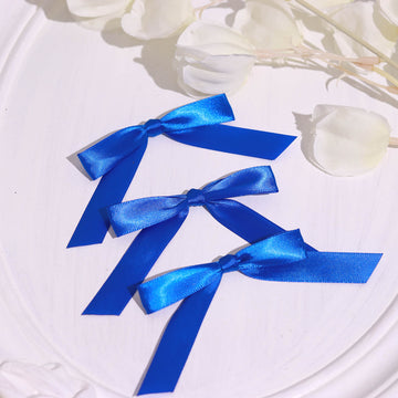 Enhance Your Decor with Royal Blue Satin Ribbon Bows
