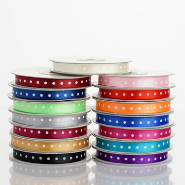 Elevate Your Event Decor with Eggplant Polka Dot Satin Ribbon