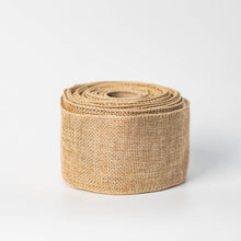 Wired Burlap Ribbon In Natural Tone 2.5 Inch x 10 Yards 