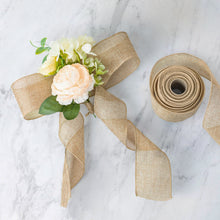2.5 Inch x 10 Yards Wired Natural Tone Burlap Ribbon 