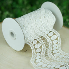 5 Yards White Crochet Lace Ribbon With Double Helix Stitching Patterns