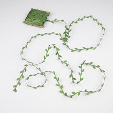 67 Foot Olive Green Artificial Vines Garland with Leaf Ribbon Trim