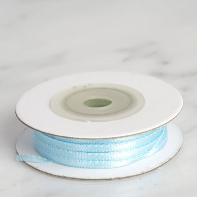 Light blue ribbon spool on a white background.
