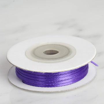 Elegant Purple Single Face Decorative Satin Ribbon