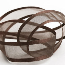25 Yards | 7/8" DIY Chocolate Organza Ribbon With Satin Edge