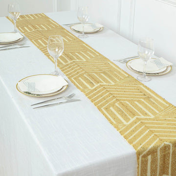 Create a Luxurious Atmosphere with the Gold Diamond Glitz Sequin Table Runner