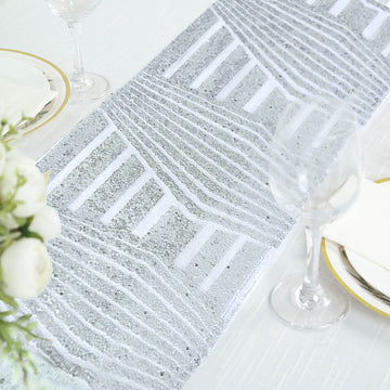 Transform Your Table with the Silver Diamond Glitz Sequin Table Runner