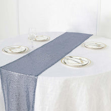 Dusty Blue Premium Sequin Table Runner 12"x108"