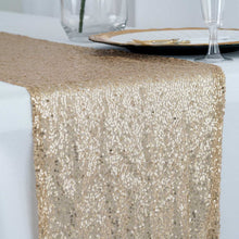 Champagne Premium 12 Inch x 108 Inch Sequin Table Runner#whtbkgd