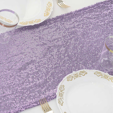 Elegant and Glittering Lavender Table Decor
