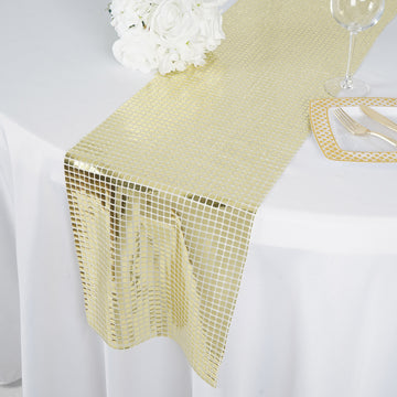 Create a Glamorous Atmosphere with the Champagne Dashing Mirror Foil Table Runner