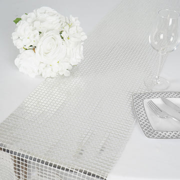 Create Unforgettable Memories with the Silver Dashing Mirror Foil Table Runner