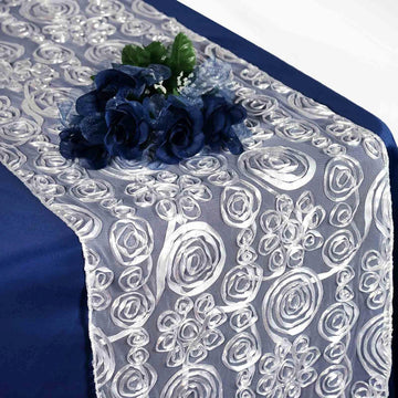 Transform Your Venue into an Opulent Paradise with the Silver Couture Tulle Satin Table Runner