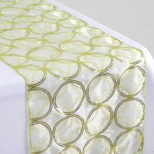 Glamorous Circle Sequin Table Runner - Tea Green